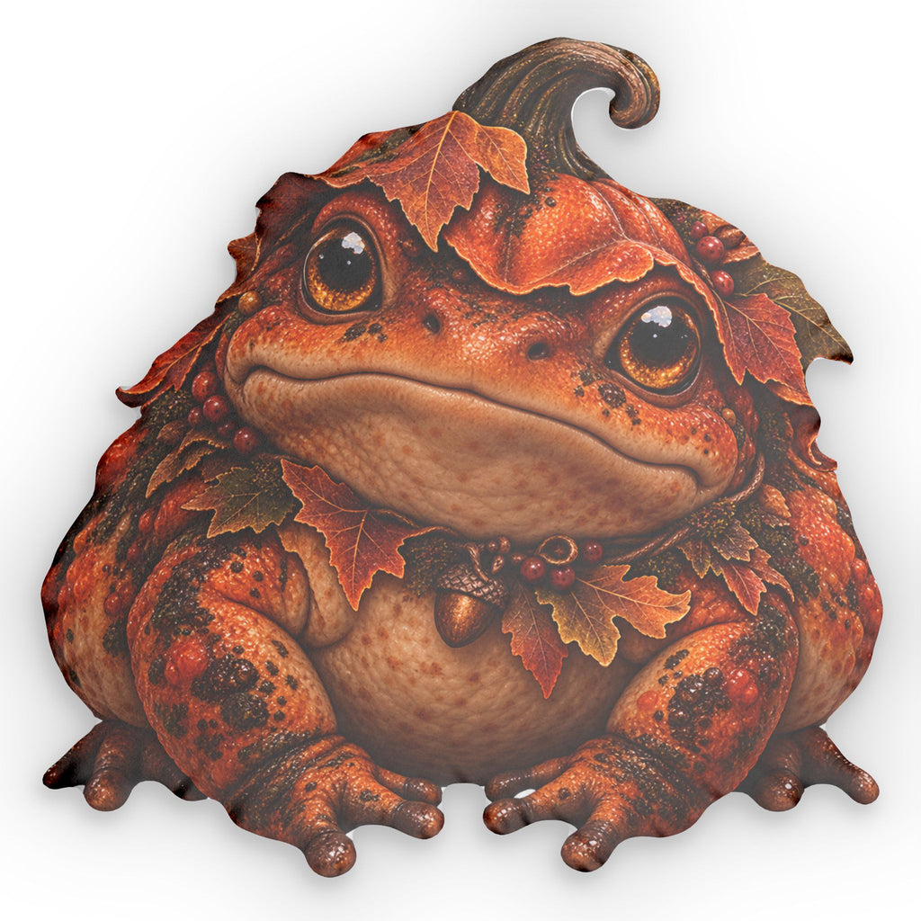 Pumpkin Toad Shaped Pillow — Cute Fall Decorative Throw Pillow