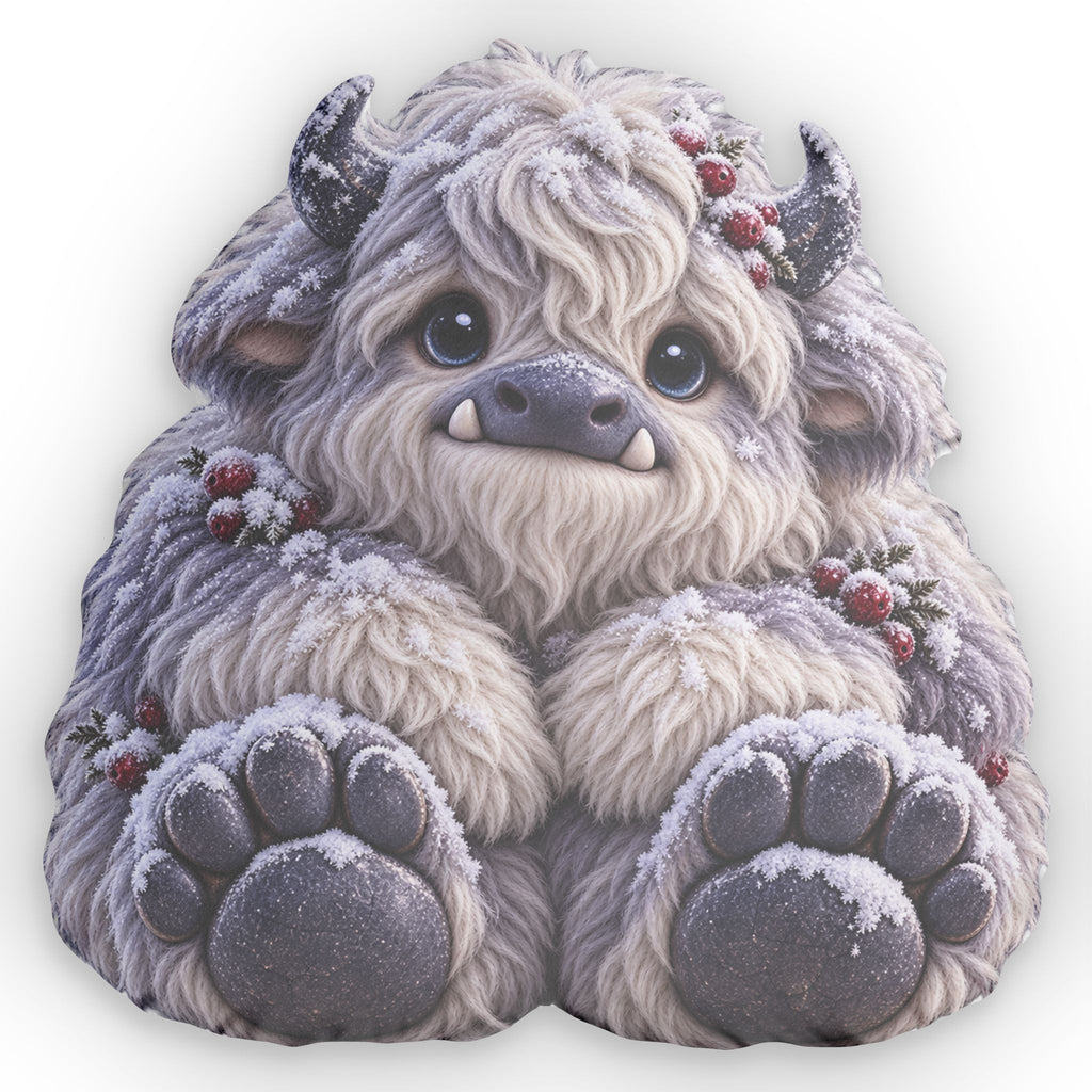Cute Yeti Shaped Pillow — Plush Snowy Baby Monster Decorative Cushion