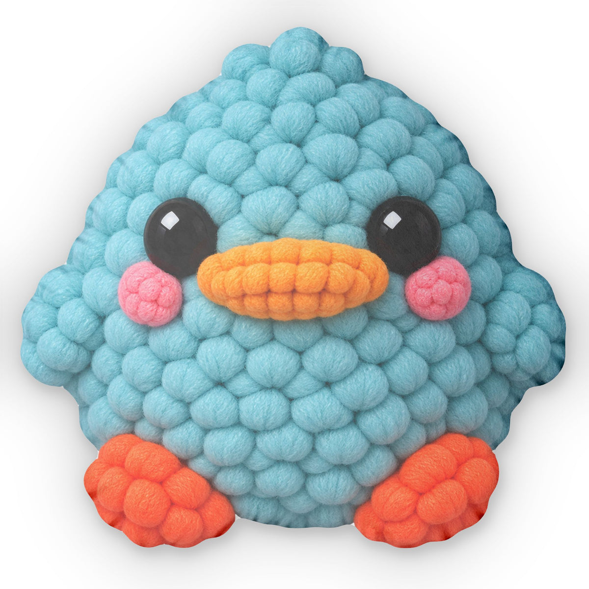 Cute Blue Chick Plush Pillow — Custom Shaped Decorative Throw Cushion