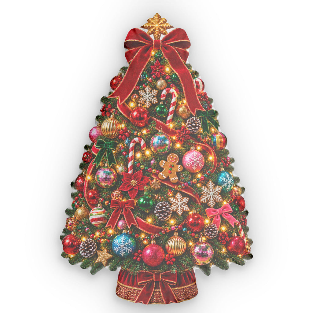 Christmas Tree Shaped Pillow — Festive Holiday Decorative Cushion
