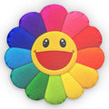 Rainbow Smiley Flower Pillow