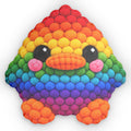 Rainbow Knit Chick Pillow — Cute Plush Decorative Cushion