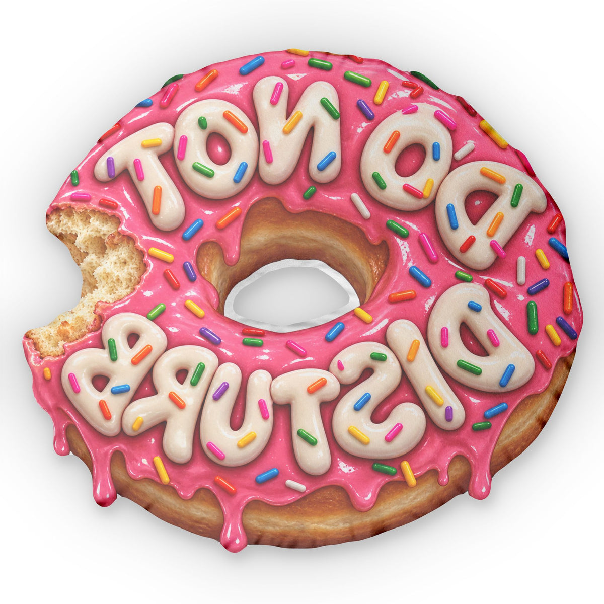 Donut Crush Shaped Pillow | Custom Donut Pillow with Pink Frosting Sprinkles