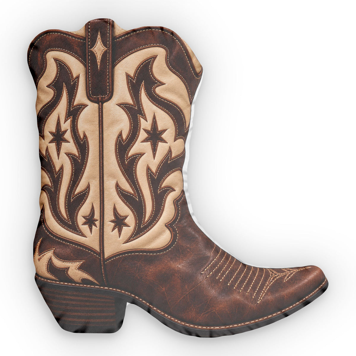 Cowboy Boot Shaped Pillow — Western Decor Accent Pillow