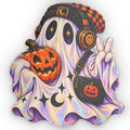 Ghost Halloween Pillow — Cute Pumpkin & Peace Sign Spooky Throw