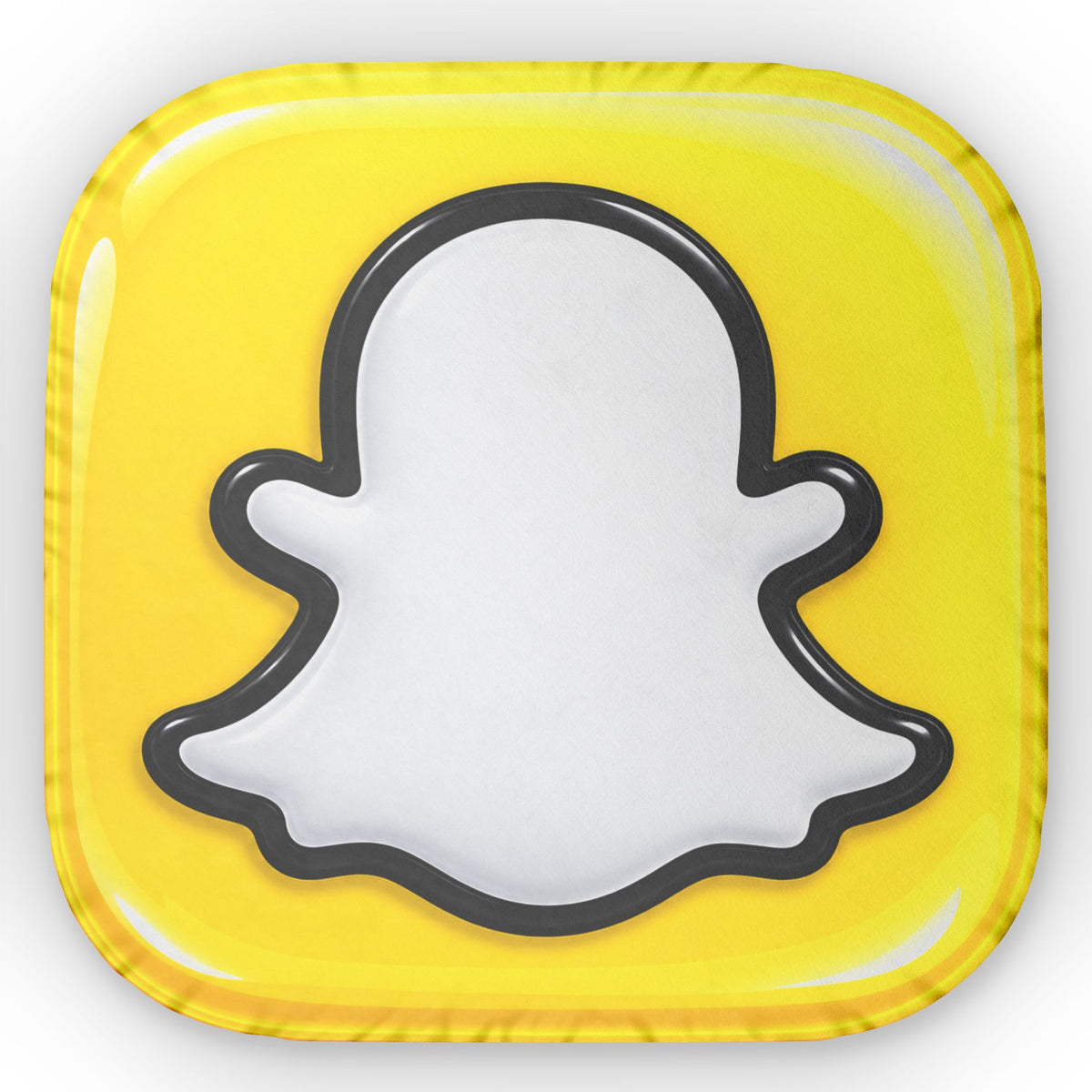 Snapchat Ghost Shaped Pillow — Custom Social Media Icon Cushion