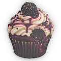 Blackberry Velvet Cupcake Pillow — Custom Shaped Dessert Throw Pillow