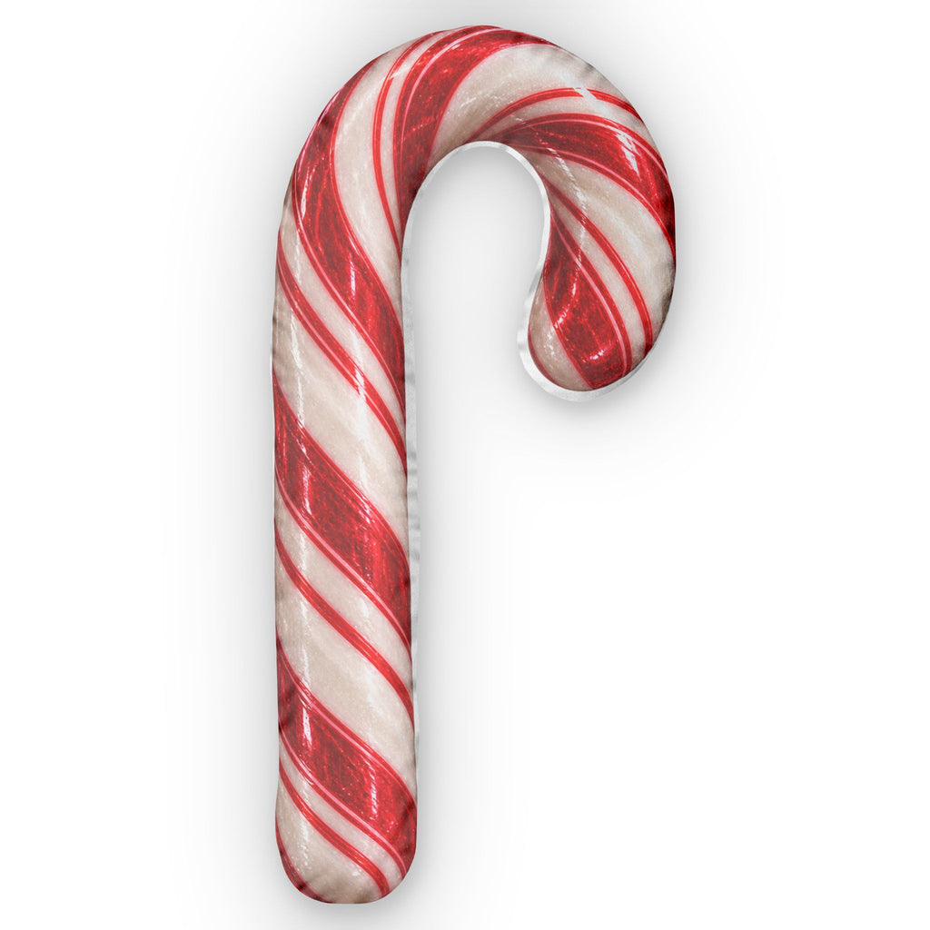 Candy Cane Shaped Pillow — Festive Christmas Holiday Decor