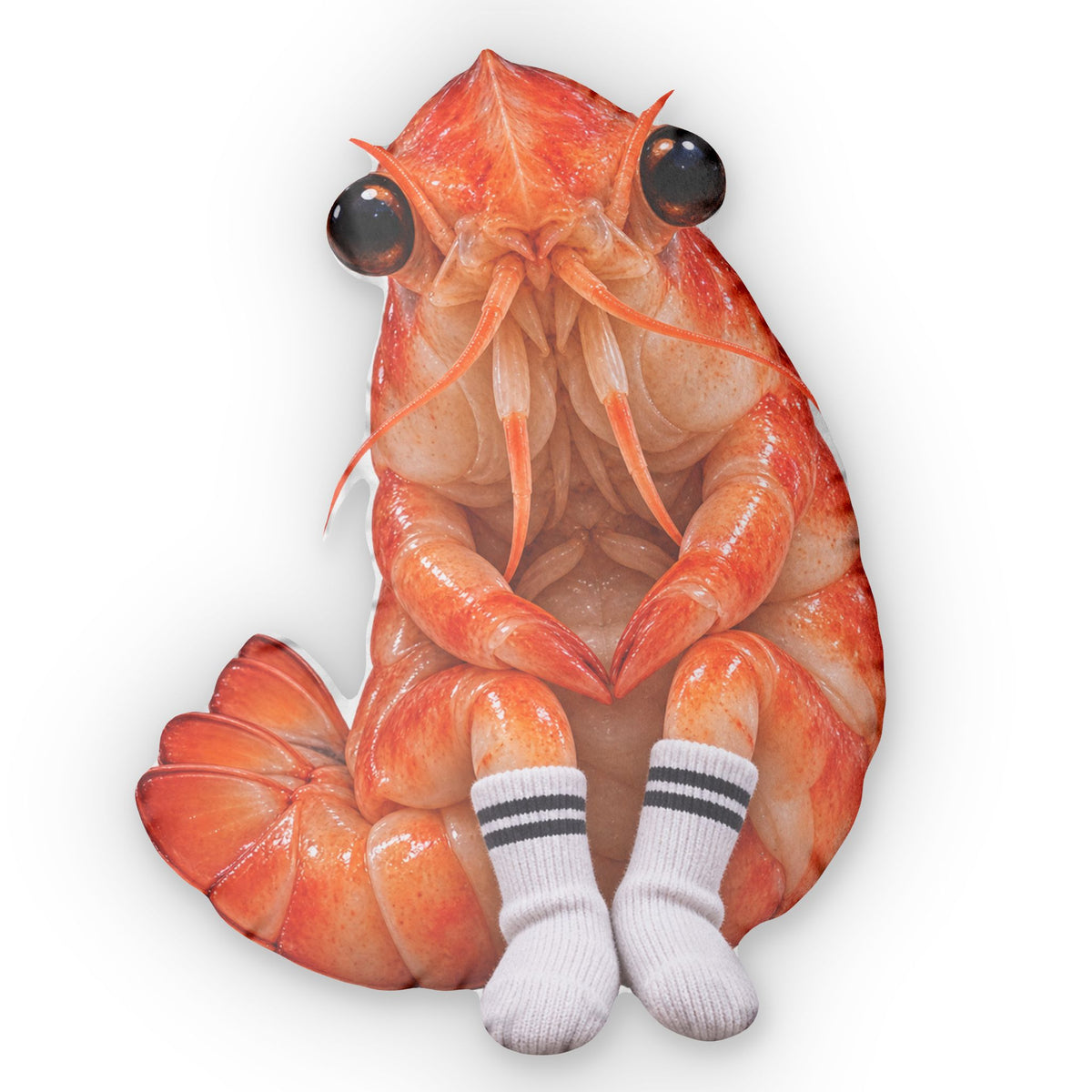 Emotional Support Shrimp Plush Pillow — Cute Kawaii Seafood-Shaped Decorative Cushion