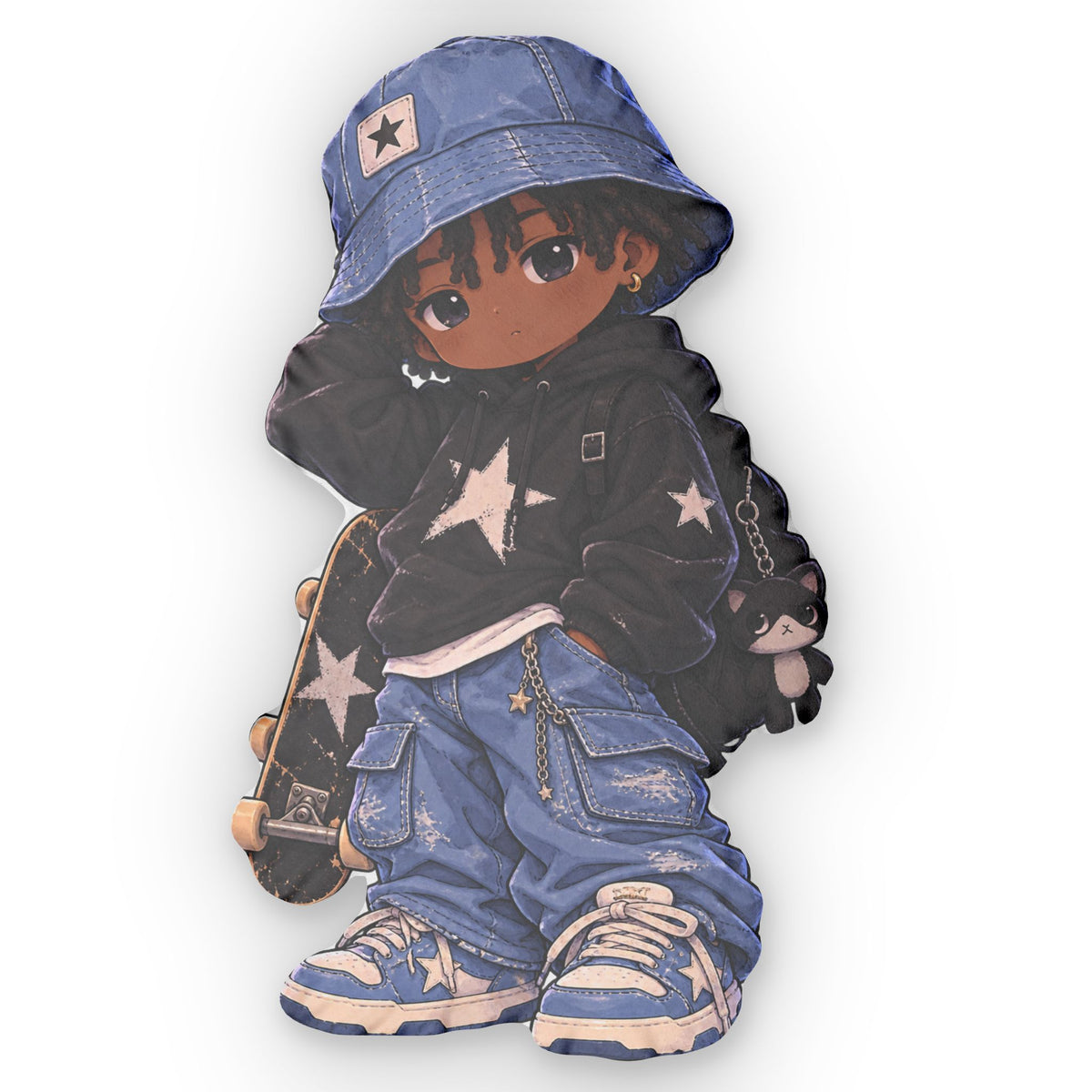 Starry Streetwear Boy Custom Shaped Pillow