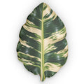 Variegated Banana Leaf Shaped Pillow — Tropical Decorative Throw Pillow