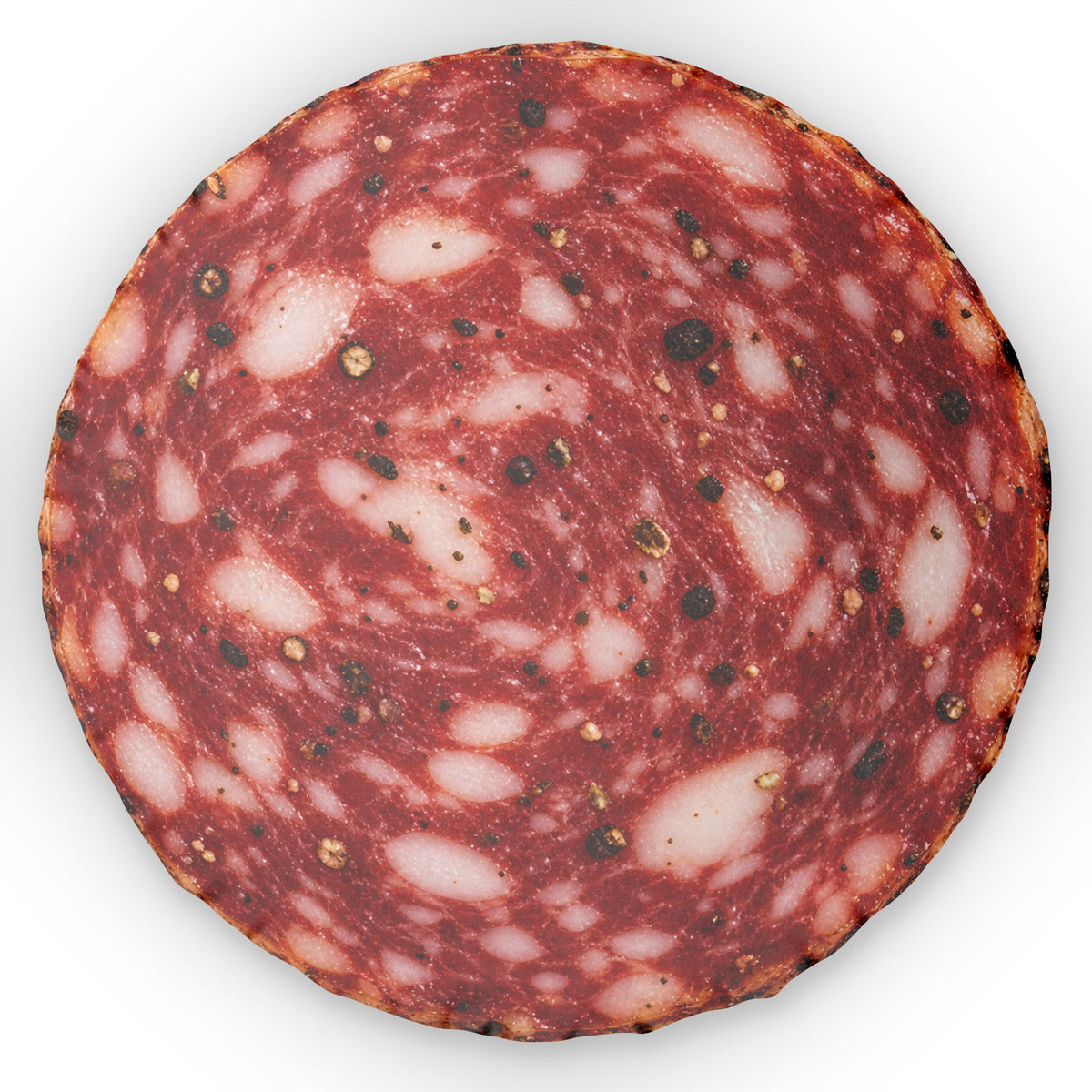 Salami Slice Pillow — Novelty Circular Decorative Throw Pillow