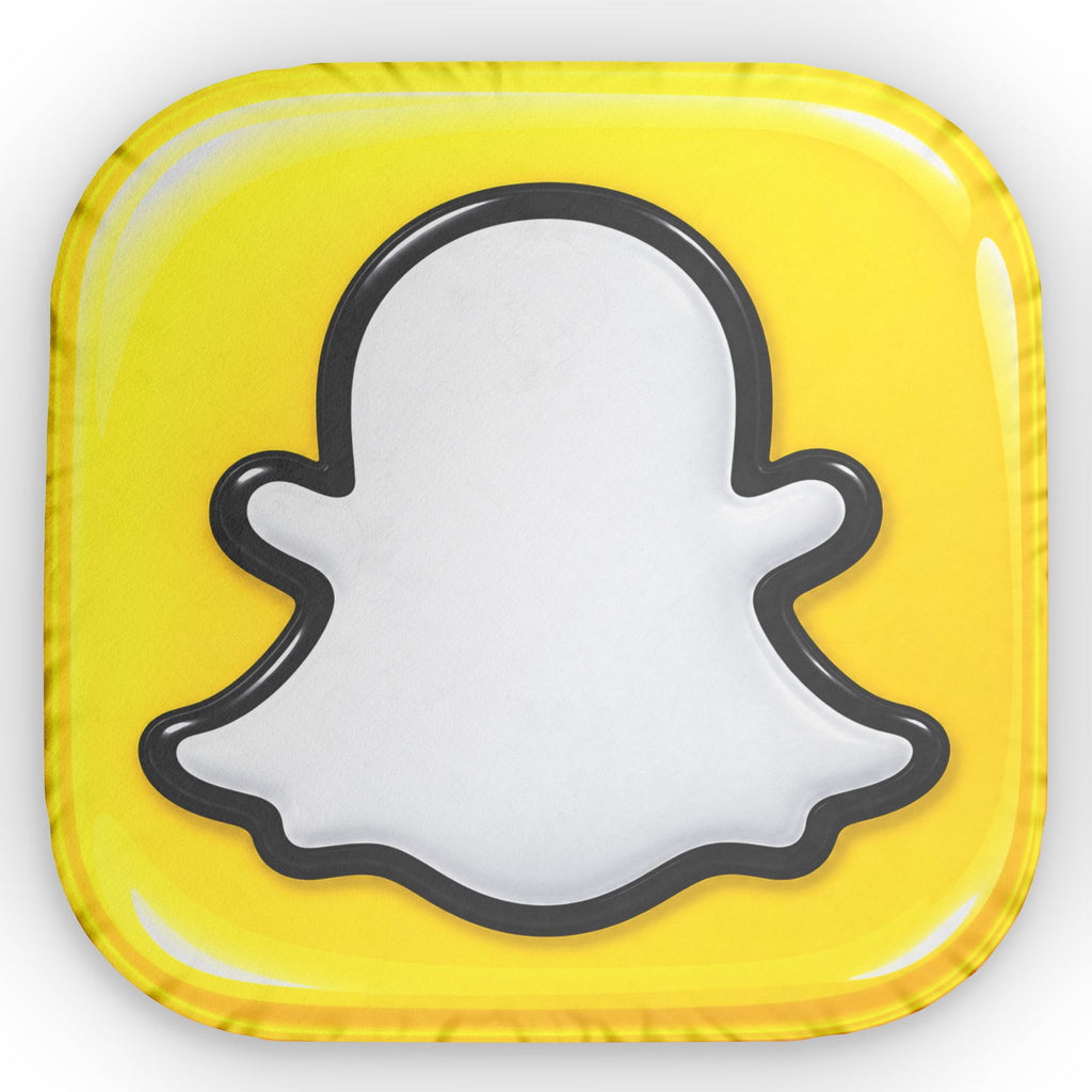 Snapchat Ghost Shaped Pillow — Custom Social Media Icon Cushion