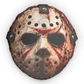 Horror Mask Pillow — Bloody Jason Hockey Mask Shaped Throw Pillow
