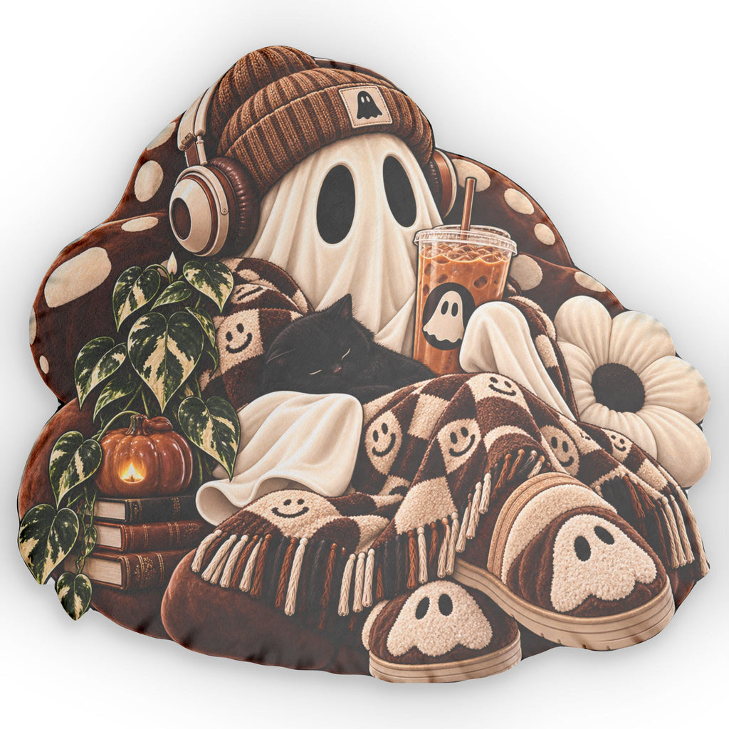 Ghost Cozy Pillow — Fall Halloween Decorative Throw Pillow