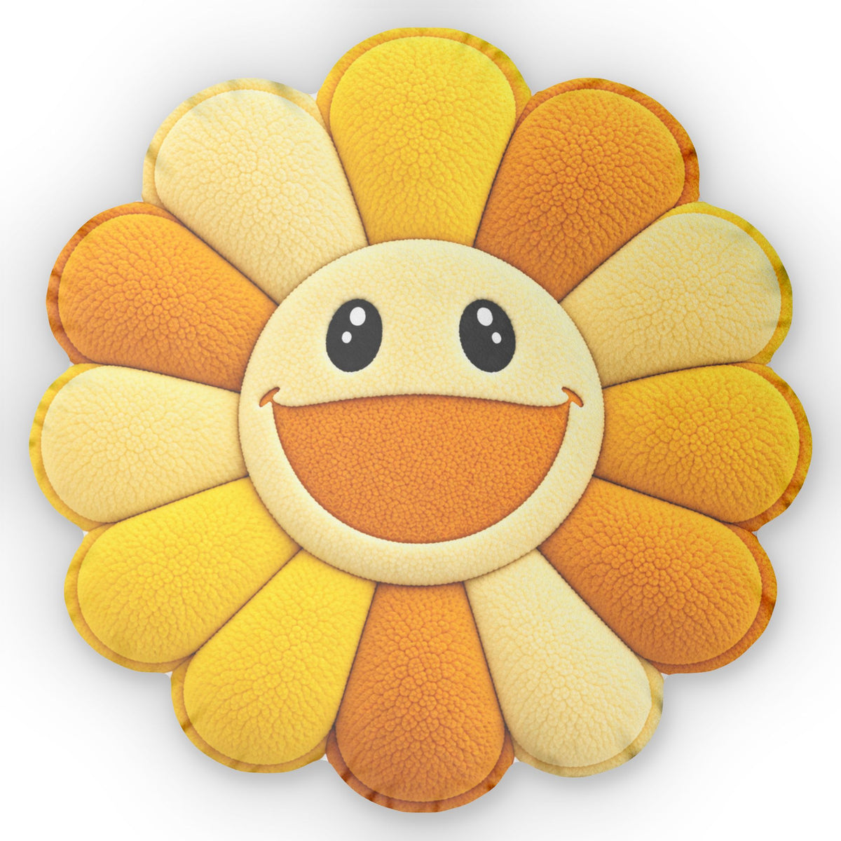 Smiling Sunflower Shaped Pillow — Cute Yellow Flower Cushion