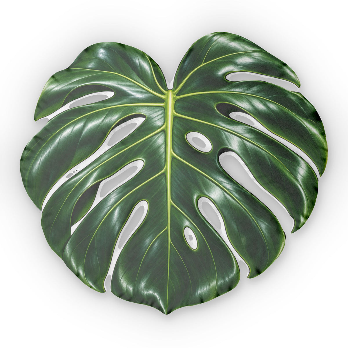 Monstera Leaf Shaped Pillow — Tropical Decorative Throw Cushion