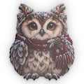Owl Shaped Pillow — Winter Scarf Forest Owl Decorative Pillow