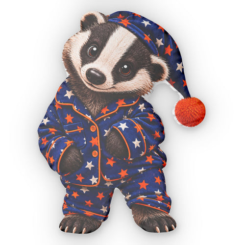 Badger Shaped Pillow — Cute Starry Pajama Plush Throw