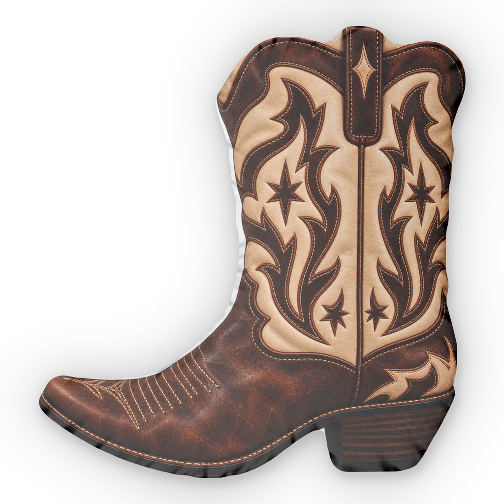 Cowboy Boot Shaped Pillow — Western Decor Accent Pillow