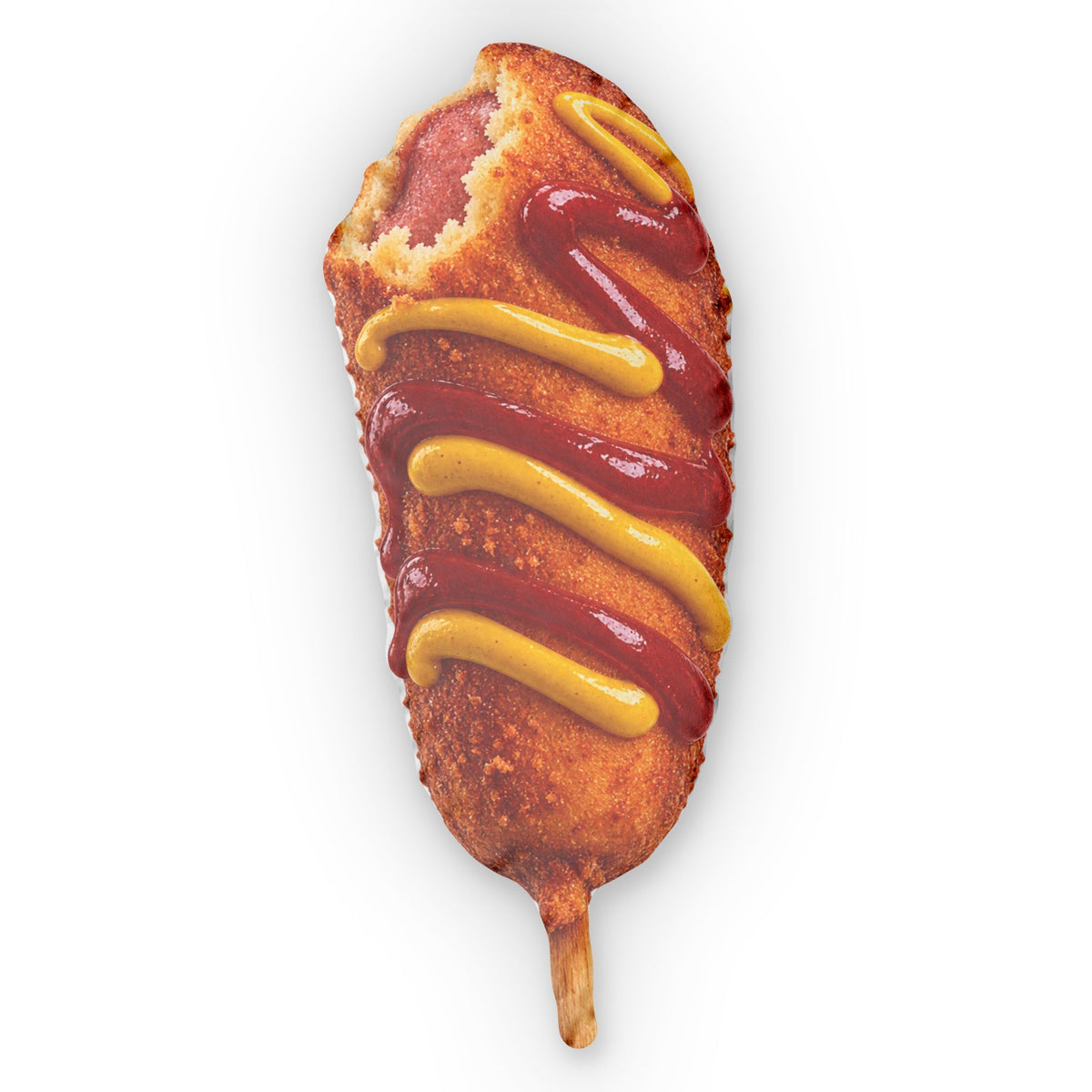 Corn Dog Shaped Pillow — Novelty Food Plush Cushion